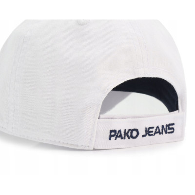 CZAPKA z Daszkiem z KOTWICĄ Solidna Bejsbolówka BIAŁA Pako Jeans