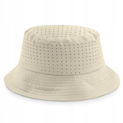 KAPELUSZ Letni z SIATKĄ Oddychająca Bawełna Bucket Hat BEŻOWY Pako Jeans