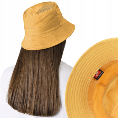 KAPELUSZ Letni z SIATKĄ Rybacki Bucket Hat MIODOWY Bawełniany Pako Jeans