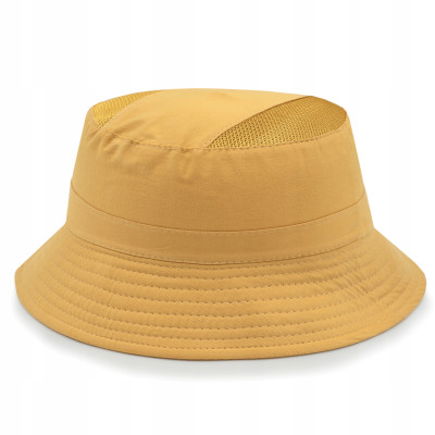 KAPELUSZ Letni z SIATKĄ Rybacki Bucket Hat MIODOWY Bawełniany Pako Jeans