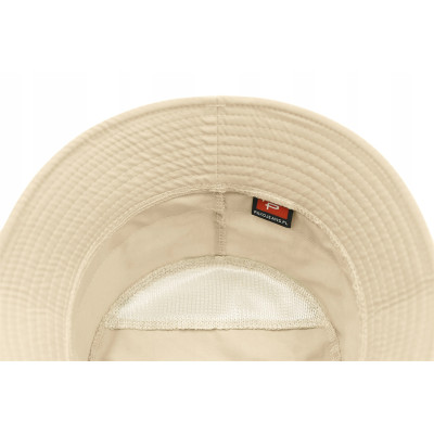 KAPELUSZ Letni z SIATKĄ Rybacki Bucket Hat JASNY BEŻ Bawełniany Pako Jeans - Pakojeans.pl