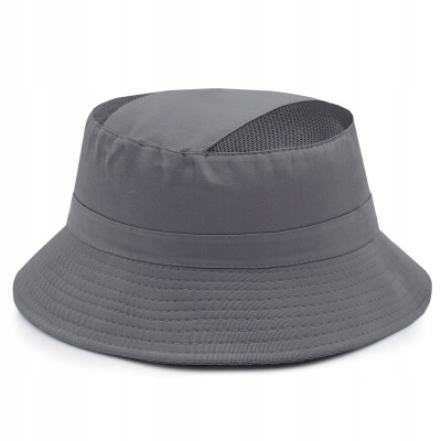 KAPELUSZ Letni z SIATKĄ Rybacki Bucket Hat GRAFITOWY Bawełniany Pako Jeans - Pakojeans.pl