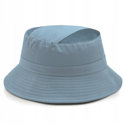 KAPELUSZ Letni z SIATKĄ Rybacki Bucket Hat NIEBIESKI Bawełniany Pako Jeans - Pakojeans.pl