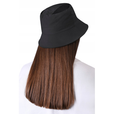 KAPELUSZ Letni z SIATKĄ Rybacki Bucket Hat CZARNY Bawełniany Pako Jeans - Pakojeans.pl