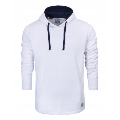 BLUZA Męska na Lato z Kapturem DRESOWA Nieocieplana BROMI BIAŁA Pako Jeans