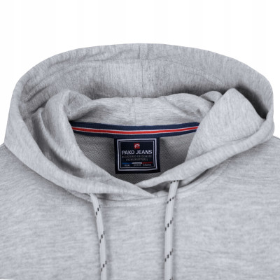 BLUZA Męska Kangurka z Kapturem MARTIN Dresowa Nieocieplana SZARA Pako Jeans