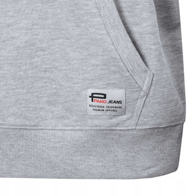 BLUZA Męska Kangurka z Kapturem MARTIN Dresowa Nieocieplana SZARA Pako Jeans