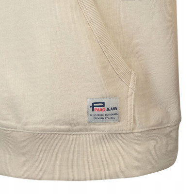 BLUZA Męska Kangurka z Kapturem MARTIN Dresowa Nieocieplana ECRU Pako Jeans