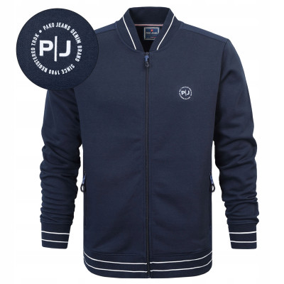 BLUZA Męska Bomberka Rozpinana bez Kaptura Ocieplana COLLEGE GRANATOWA Pako Jeans