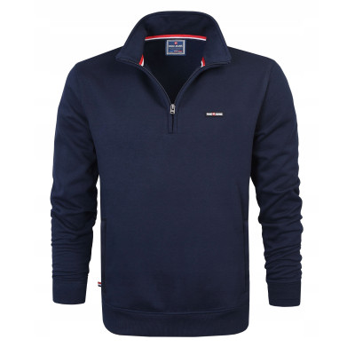 BLUZA Męska Bez Kaptura z Zamkiem Bawełniana Ciepła VIGO GRANATOWA Pako Jeans