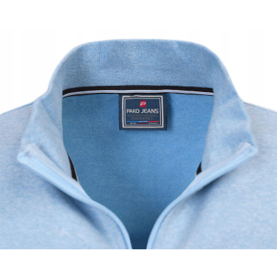 BLUZA Męska Rozpinana bez Kaptura Ocieplana JOY BŁĘKITNA melanż Pako Jeans