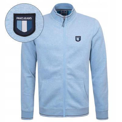 BLUZA Męska Rozpinana bez Kaptura Ocieplana JOY BŁĘKITNA melanż Pako Jeans