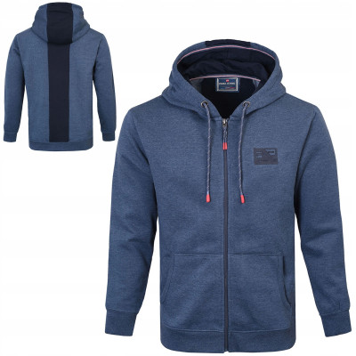 BLUZA Męska z Kapturem ROZPINANA Sportowa OREO GRANATOWA Pako Jeans