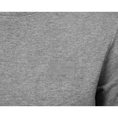 BLUZA Męska bez Kaptura DRESOWA Basic Ocieplana MILKY SZARA melanż Pako Jeans