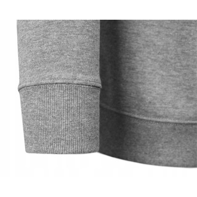 BLUZA Męska bez Kaptura DRESOWA Basic Ocieplana MILKY SZARA melanż Pako Jeans