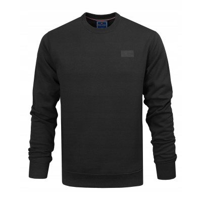 BLUZA Męska bez Kaptura DRESOWA Basic Ocieplana MILKY CZARNA Pako Jeans