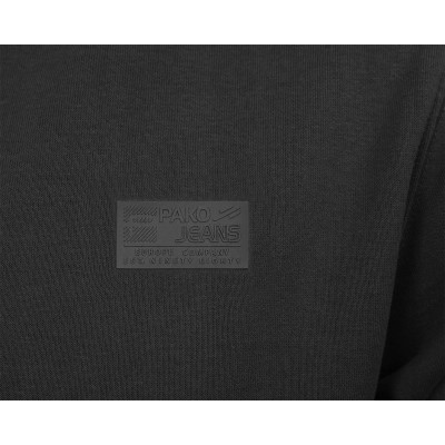 BLUZA Męska bez Kaptura DRESOWA Basic Ocieplana MILKY CZARNA Pako Jeans