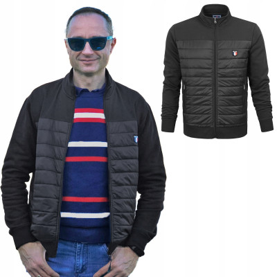 BLUZA Męska KURTKA Przejściowa Pikowana Bez Kaptura KOPENHAGA CZARNA Pako Jeans