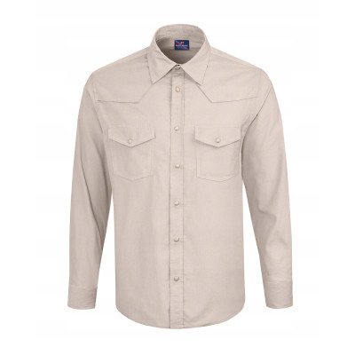 KOSZULA Męska SZTRUKSOWA z Długim Rękawem DURO BEŻOWA Regular Fit Pako Jeans