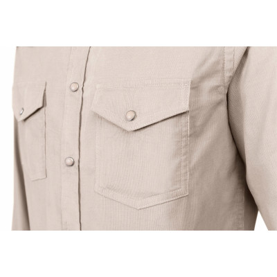 KOSZULA Męska SZTRUKSOWA z Długim Rękawem DURO BEŻOWA Regular Fit Pako Jeans