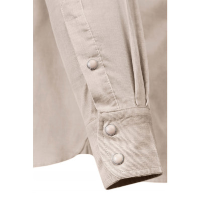 KOSZULA Męska SZTRUKSOWA z Długim Rękawem DURO BEŻOWA Regular Fit Pako Jeans