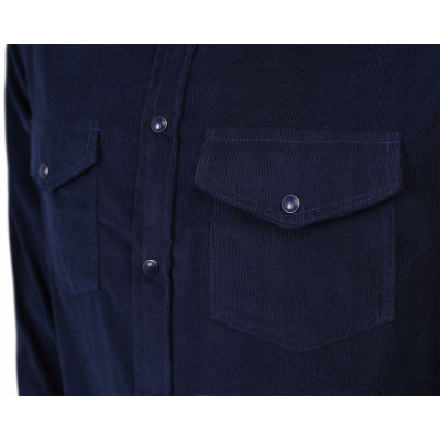 KOSZULA Męska SZTRUKSOWA z Długim Rękawem DURO GRANATOWA Regular Fit Pako Jeans