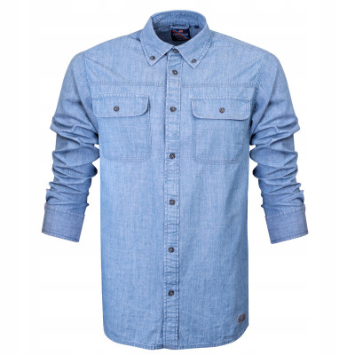 Koszula Męska Jeansowa z Długim Rękawem PETER Regular Fit Bawełniana Pako Jeans