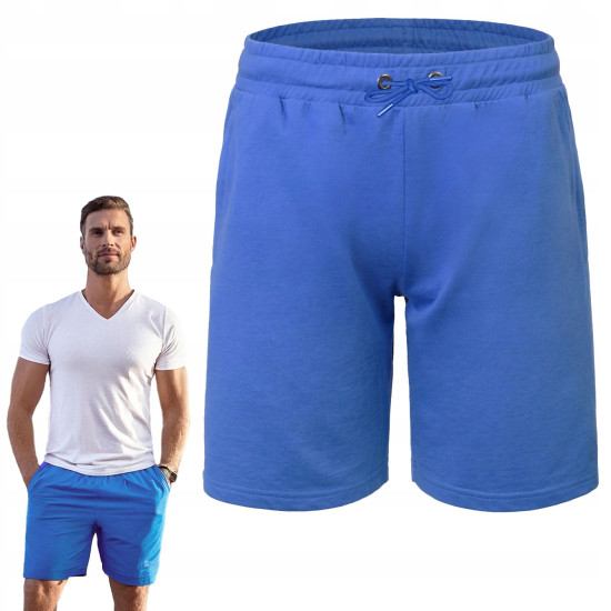 Krótkie Spodenki SZORTY Dresowe Męskie RABBIT Niebieskie Pako Jeans