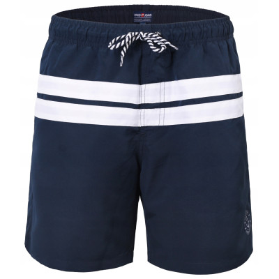 KAPIELÓWKI Męskie Spodenki SZORTY Plażowe CORAL Granatowo-Białe Pako Jeans