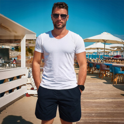 KAPIELÓWKI Męskie Spodenki SZORTY Plażowe CORAL Granatowe Pako Jeans