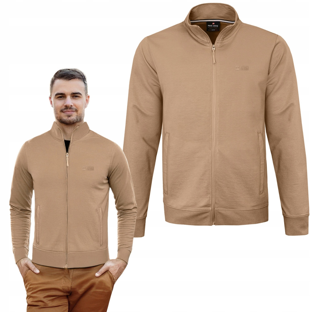 BLUZA Męska Rozpinana bez Kaptura na Lato Nieocieplana JASNY BRĄZ Pako Jeans BLUZA Męska Rozpinana bez Kaptura na Lato Nieocieplana JASNY BRĄZ Pako Jeans