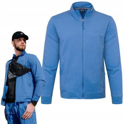 BLUZA Męska Rozpinana bez Kaptura na Lato Nieocieplana NIEBIESKA Pako Jeans