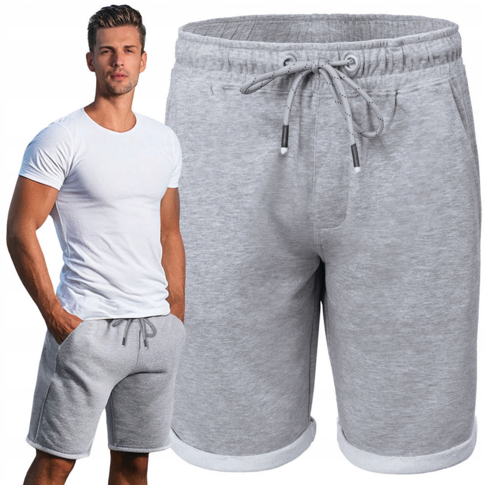 Krótkie Spodenki SZORTY Dresowe Męskie ARABESKA Szare Melanż Pako Jeans Krótkie Spodenki SZORTY Dresowe Męskie ARABESKA Szare Melanż Pako Jeans