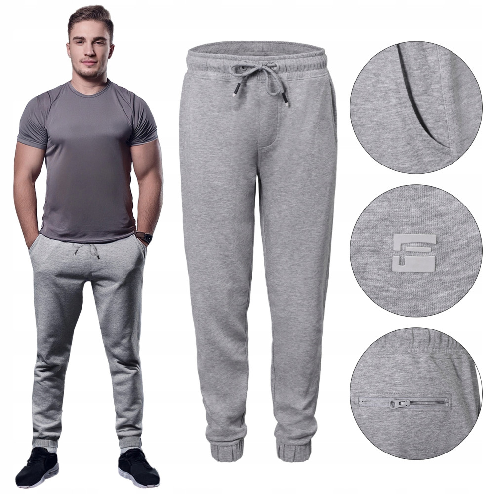 SPODNIE DRESOWE męskie długie sportowe MARTIN szare melanż Pako Jeans SPODNIE DRESOWE męskie długie sportowe MARTIN szare melanż Pako Jeans