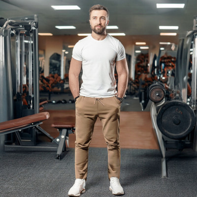 SPODNIE DRESOWE Męskie Długie Bez Ściągacza RABBIT Jasny Brąz Pako Jeans