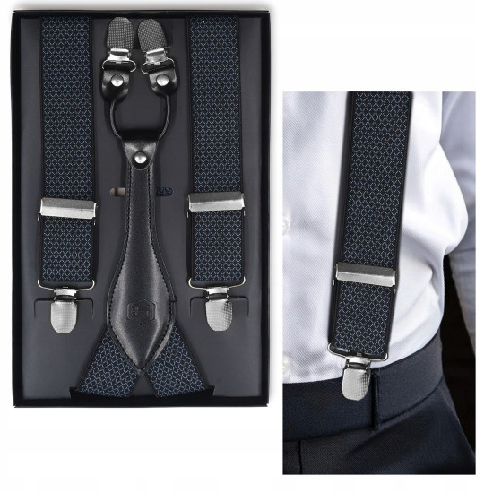 SZELKI Męskie z Wzorkiem do Spodni w Pudełku Mocne Elastyczne od S do XXL