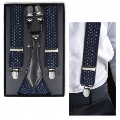 SZELKI Męskie z Wzorkiem do Spodni w Pudełku Mocne Elastyczne od S do XXL