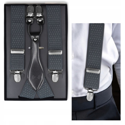 SZELKI Męskie w Kropki do Spodni w Pudełku Mocne Elastyczne od S do XXL