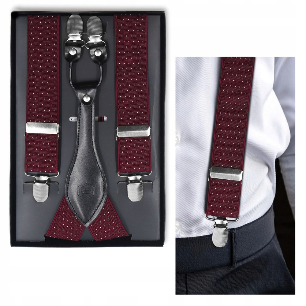 SZELKI Męskie w Kropki do Spodni w Pudełku Mocne Elastyczne od S do XXL