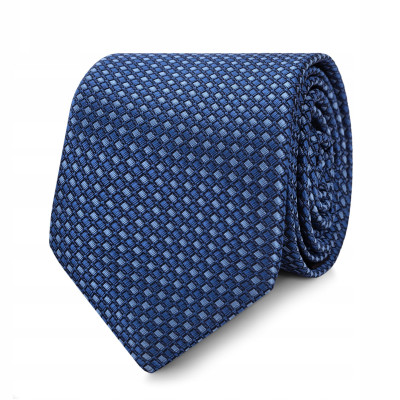Elegancki KRAWAT Męski Klasyczny NIEBIESKI Krateczka M.61 Pako Jeans - Pakojeans.pl