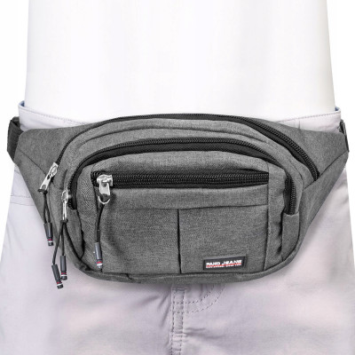 Sportowa SASZETKA na pas NERKA męska biodrówka SZARA melanż Pako Jeans