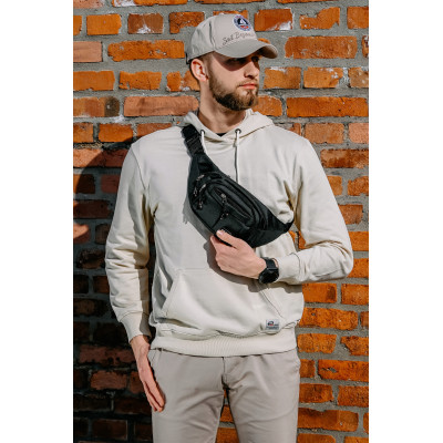Sportowa SASZETKA na pas NERKA męska biodrówka CZARNA Pako Jeans