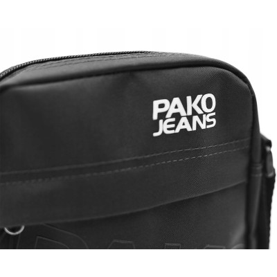TORBA Męska na RAMIĘ Praktyczna Saszetka na Pasku CZARNA Pako Jeans