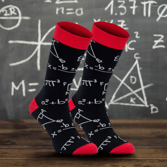 Wesołe Skarpetki Matematyka Wzory Miękkie Grube Bawełniane Elastyczne 41-45