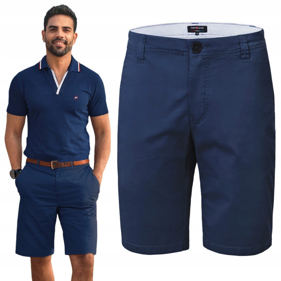 ELEGANCKIE Spodenki SZORTY Chino Męskie RALPH Granatowe Pako Jeans