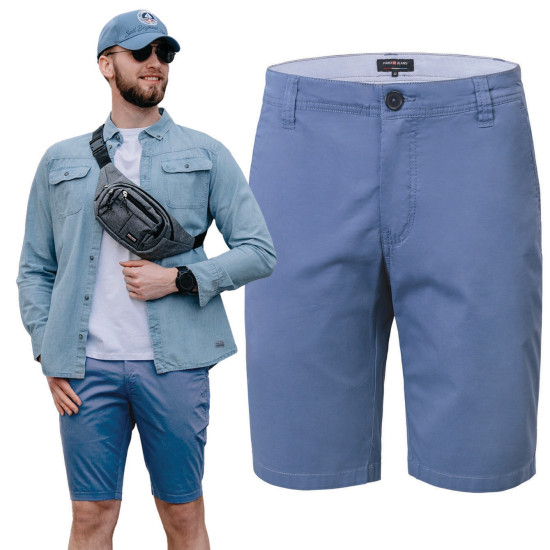 ELEGANCKIE Spodenki SZORTY Chino Męskie RALPH Niebieskie Pako Jeans