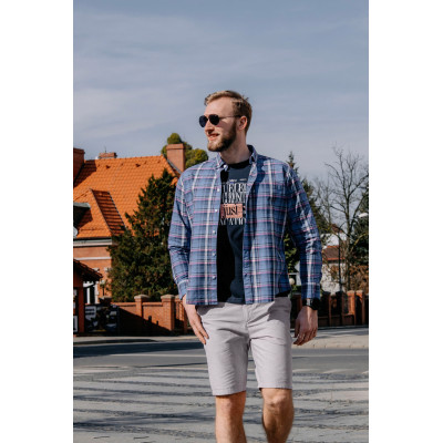 ELEGANCKIE Spodenki SZORTY Chino Męskie MARIUS Jasnoszare Pako Jeans