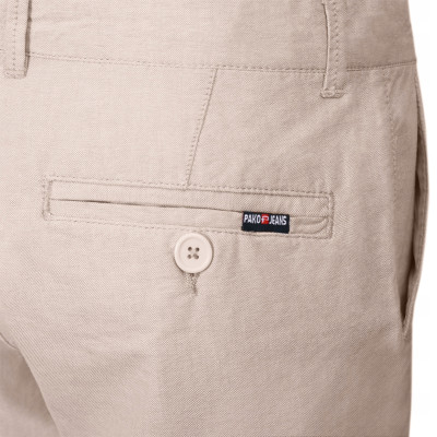 ELEGANCKIE Spodenki SZORTY Chino Męskie MARIUS Jasnobeżowe Pako Jeans