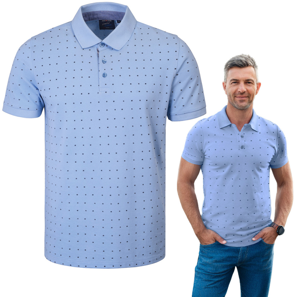 POLO Koszulka Męska BŁĘKITNA Bawełniana PALADIUM Elegancka Pako Jeans POLO Koszulka Męska BŁĘKITNA Bawełniana PALADIUM Elegancka Pako Jeans