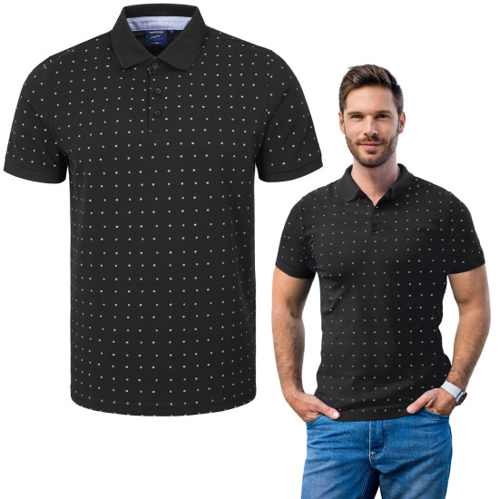 POLO Koszulka Męska CZARNA Bawełniana PALADIUM Elegancka Pako Jeans